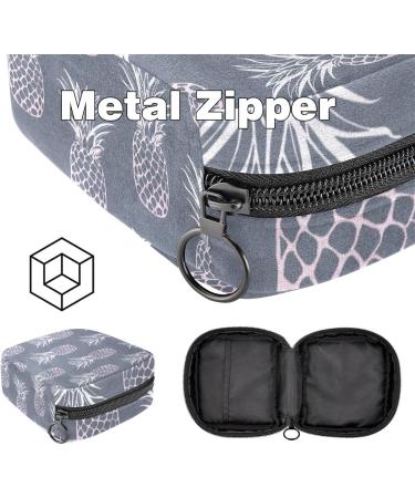 Javenproeqt Portable Women's Binding Bags - Menstrual Cup Pocket & Pads for Teens | Stylish Pineapple Gray Multicolored - Buy Online on GoSupps.com