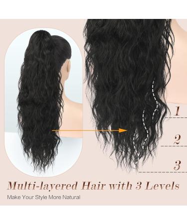 Fine Long Braid Ponytail Hair Extension - 65cm Curly Blonde Synthetic Clip-In for Women - Buy Online on GoSupps.com