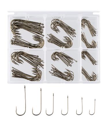 BASSDASH Saltwater Freshwater Hooks Assortment Pack, Octopus Offset Hooks and Aberdeen Hooks in Assorted Sizes, Tackle Box 180 pcs assorted Aberdeen