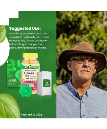 Omega-3 Fish Oil 500 mg 60 Softgels with Bundle Exclusive Vitamins & Minerals - A to Z - Better Ligth&Spring Guide - Buy Online on GoSupps.com