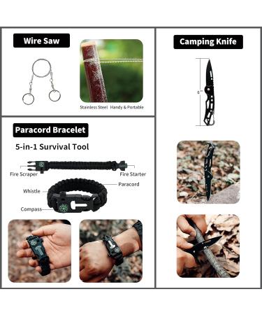 RHINO RESCUE Small First Aid Kit with Survival Tool - Perfect for Car Camping Hiking & Emergency Situations - Black - Buy Online on GoSupps.com