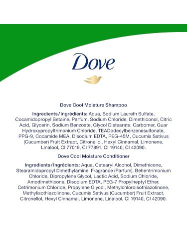 Dove Cucumber + Moisture Shampoo & Conditioner for dry hair 355 ml (Pack of 4: 2 Shampoos + 2 Conditioners) - Buy Online on GoSupps.com