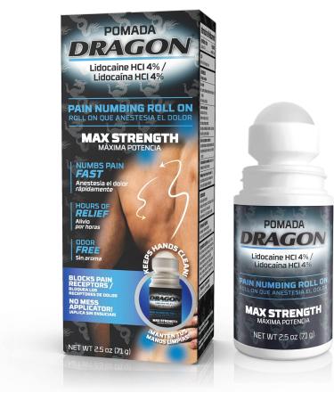 Dragon - POMADA Maximum Strength- Pain Numbing & Long Lasting Pain Relief No Mess Applicator with Lidocaine Roll On 2.5 oz Pack of 3 - Buy Online on GoSupps.com