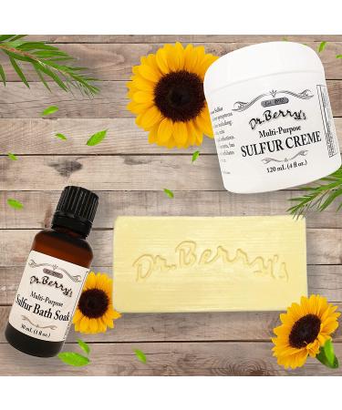 Dr. Berry's Multi-Purpose Sulfur Creme | Fast Itch Relief for Irritated Skin, Insect Bites, Acne, and Skin Infections | Potent Anti-Inflammatory Formula | 4 Fl Oz - Buy Online on GoSupps.com