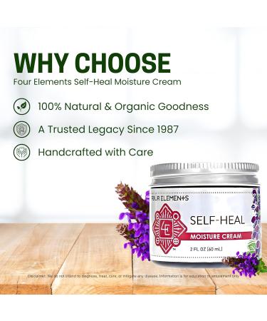 Four Elements 4E Self Heal Moisture Cream Certified Organic Skincare to help Promote Healing and Rejuvenation of the Skin 2 OZ - Buy Online on GoSupps.com