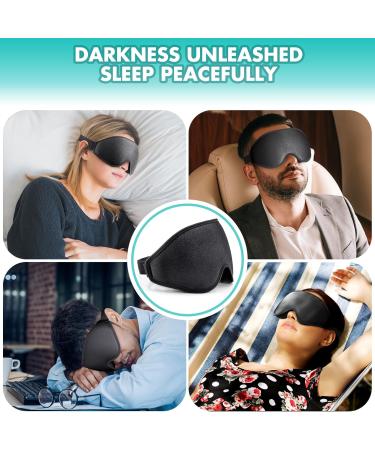 EasyVibe 3D Sleep Mask - Light Blocking Eye Mask with Adjustable Buckle | Soft Breathable Shade for Side Sleepers & Travel Yoga | Comfortable Black Sleeping Mask - Buy Online on GoSupps.com