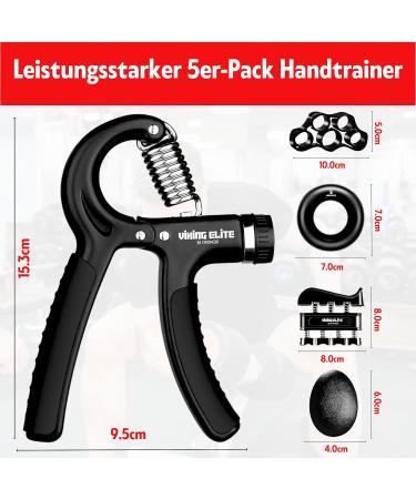 Viking Elite Hand Trainer - Adjustable Forearm & Wrist Trainer Set for Finger Strength Stress Relief & Grip Training - Buy Online on GoSupps.com