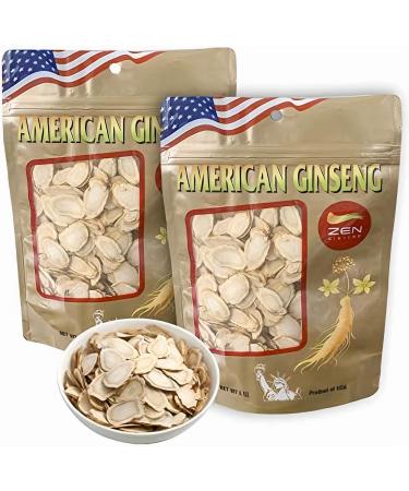 2 Bags of American Ginseng Slices (4oz/Bag) / Panax Ginseng. Boosts Body Immunity Energy & Stamina for Man & Women 4 Ounce (Pack of 2)