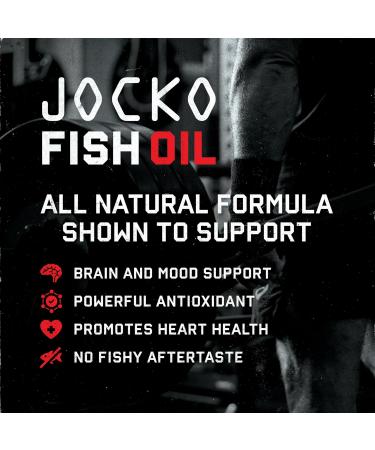 Jocko Fuel Omega 3 Fish Oil Supplement 2000mg - Burpless Fatty Acid Supplement Wild Caught Powerful Antioxidant with Astaxanthin (60 Capsules) 60 Count (Pack of 1) - Buy Online on GoSupps.com