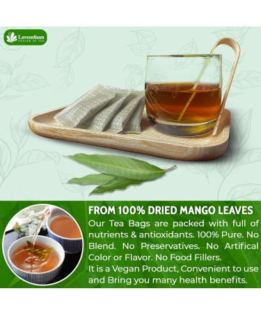 Lavedium. Premium 40 Mango Leaf Tea Bags 100% Natural & Pure from Mango Leaves. Loose Leaf Mango Herbal Tea. Mango Leaf Tea. No Sugar No Caffeine No Gluten Vegan. - Buy Online on GoSupps.com