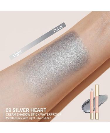Oulac Silver Glitter Eyeshadow Pencil - Waterproof, Long Lasting & Vegan | Shimmering Glitter Finish | 3.8g (09) Silver Heart - Buy Online on GoSupps.com