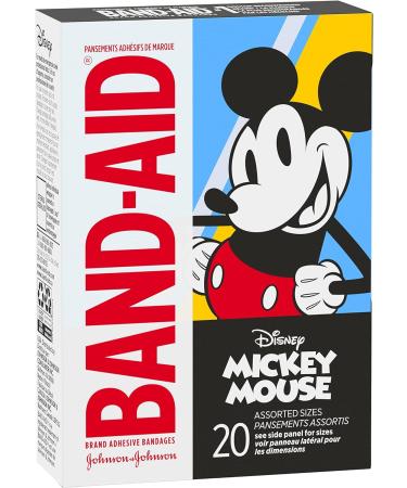 Band-Aid Adhesive Bandages with Disney's Mickey Mouse Fun Designs - 20 Count - Buy Online on GoSupps.com