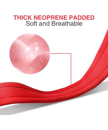 Premium Padded Reflective Dog Collar - Adjustable Soft Neoprene for Small & Large Dogs (Red 60-70cm) - Comfortable & Durable - Buy Online on GoSupps.com