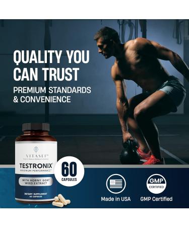 VITASEI Testronix Supplement - Energy and Muscle Supplements for Health - 60 Capsules 60 Count (Pack of 1) - Buy Online on GoSupps.com