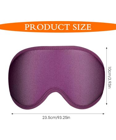 WLLHYF 3D Silk Sleep Mask - Comfortable Adjustable Eye Mask for Deep Sleep - Cute Light Blocking Eye Covers for Men & Women (Purple - Buy Online on GoSupps.com