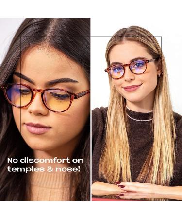 Readerest Round Blue Light Blocking Reading Glasses - Tortoise 3.75x Magnification Anti-Glare & UV Protection - Stylish for Men & Women - Buy Online on GoSupps.com
