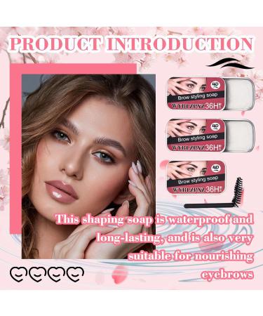 2 Pack Eyebrow Soap Kit Long-lasting Waterproof Eyebrow Shaping Wax Soap Transparent Brows Gel Moisturizing 4D Brows Styling Soap Thick Eyebrow Setting Gel with Eyebrow Brushes - Buy Online on GoSupps.com