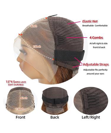 MILLYSHINE Omber Honey Blonde Bob Wig 12 Inch | 13x4 Frontal Lace Human Hair Wig - Buy Online on GoSupps.com