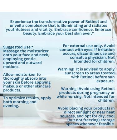 Hydrathenia Facial Moisturizer - Retinol Hyaluronic Acid & Vitamin E | Plant-Based Made in USA - Hydrate & Rejuvenate Skin - Buy Online on GoSupps.com