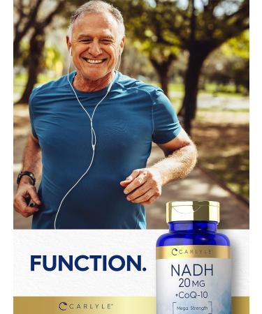 Carlyle NADH Supplement 20mg with CoQ10 | Mega Strength | 60 Capsules | Non-GMO Gluten-Free | International Shipping - Buy Online on GoSupps.com