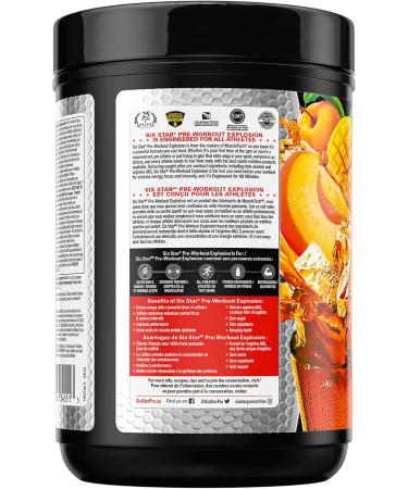 Six Star Pre-Workout Explosion Peach Mango (30 Servings) - Preworkout Energy Powder Supplement for Men & Women - Pre Workout Drink Mix with Creatine & Beta Alanine -Sports Nutrition Products Peach Mango 60 Servings (Pack of 1) - Buy Online on GoSupps.com