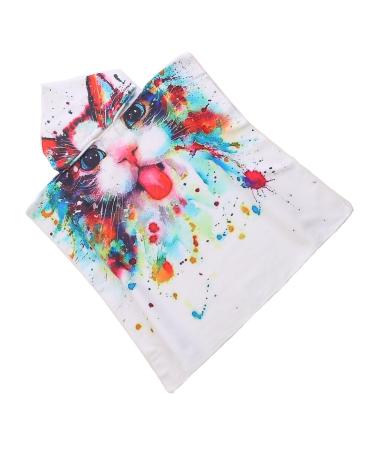 FEBE Bath Poncho Children Bath Towel With Hood Bathrobe for Toddler Cat