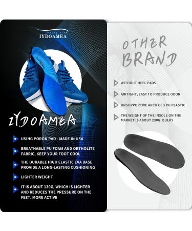 IYDoaMea Plantar Fasciitis Insoles | High Arch Support Orthotic Shoe Inserts for Men/Women | Relieve Foot Pain and Flat Feet | Size M (Men 9-10.5 / Women 10-11.5) - Buy Online on GoSupps.com