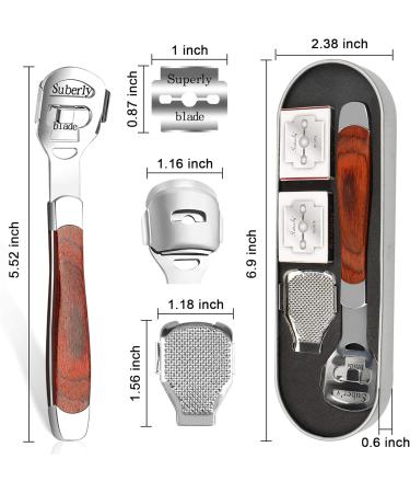 Professional Foot Scraper & Callus Remover | Stainless Steel Pedicure Tool with 20 Replacement Blades - Ultimate Foot Care Solution - Buy Online on GoSupps.com