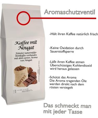 Aromakaffee - Flavored Coffee - Nougat 500g - Freshly ground and roasted by us - Buy Online on GoSupps.com