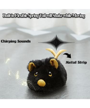 Vealind Interactive Electric Cat Toy - Feather Tail Play Mouse with USB (Black) | Engaging Fun for Cats - Buy Online on GoSupps.com