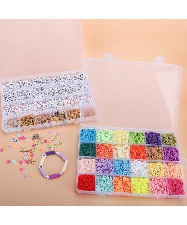 6000pcs 24 Colors Clay Beads Bracelet Making Kit for Girls 8-12 | Letter Beads & Polymer Heishi Beads for Jewelry Making | Ideal Preppy Christmas Crafts Gift - Buy Online on GoSupps.com