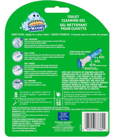 Scrubbing Bubbles Toilet Bowl Cleaner Fresh Gel Toilet Cleaning Stamp Citrus Scent Dispenser with 6 Gel Stamps - Buy Online on GoSupps.com