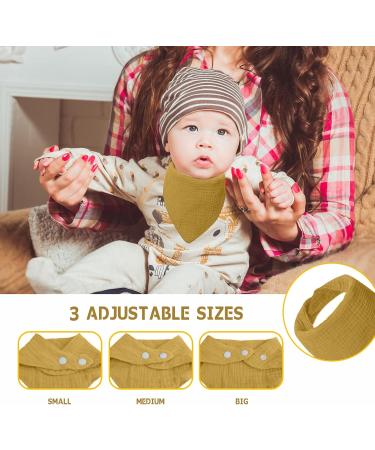Lakigoes 7-Piece Baby Bib Set | Soft Musselin Triangle Drool Bibs & Adjustable Neckerchief - Gray - Buy Online on GoSupps.com