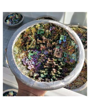 Natural Sphere Natural Rare Metal Bismuth Ore Aura Crystals Rough Stone Bowl 90-100mm 1pc for Decoration Gift Decoration feng Shui.