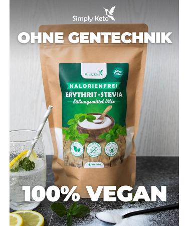Simply Keto Erythritol Stevia Mix 400g - Zero-Calorie Natural Sugar Substitute | Vegan & Keto-Friendly Sweetener for Low-Carb Diets - Buy Online on GoSupps.com