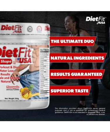 DIETFIT Hydroboost 2-in-1 Pre-Workout & Diuretic - 300g Pineapple Flavor | Intense Energy | 30 Servings Fitness Supplements - International Shipping Available - Buy Online on GoSupps.com