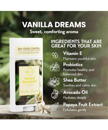 Natural Deodorant for Women (Vanilla Dreams) - Natural Deodorant Women Aluminum Free Deodorant for Women Deodorant Natural Deodorant Aluminum Free Baking Soda Free Deodorant without Aluminum Vanilla Dreams 2.65 Ounce (Pack of 1) - Buy Online on GoSupps.com