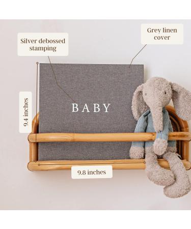 Peachly Baby Boy Memory Book | Planes & Trains First Year Keepsake | Simple Grey Linen Scrapbook for Boy Milestones - Buy Online on GoSupps.com
