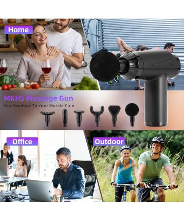 Powerful Massage Gun for Athletes - Deep Tissue Massager with 5 Speeds & 6 Heads | Handheld Sports Massager (Black-A) - Buy Online on GoSupps.com