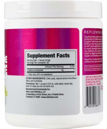 Her Creatine Monohydrate Micronized for Women - Lean Muscle Growth & Recovery - Vegan Lemon Lime Sorbet Flavor - 30 Servings - Buy Online on GoSupps.com