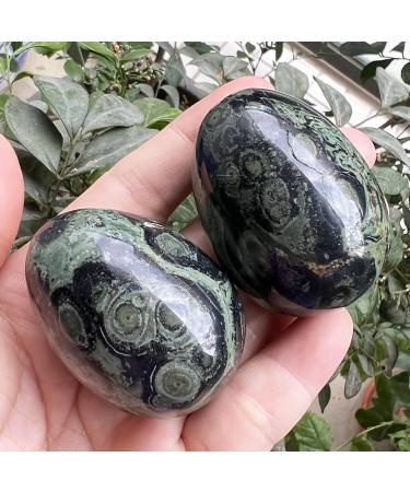 Ladeukoi Stone Egg Figurines - Polished Kambaba Jasper Healing Crystal Easter Eggs with Stand | 45mm Tall Decorative Sculpture - Buy Online on GoSupps.com