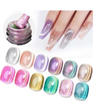 SUPWEE 9D Cat Eye Gel Nail Polish Set 12 Colors Upgraded Cat Magnetic Gel Polish with Magnet Double Magic Colors Nail Polish Chameleon Cat Eye Gel for Nail Salon DIY Nail Art 189 - Buy Online on GoSupps.com
