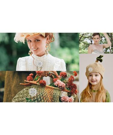 Hiceeden Lot of 24 Clear Crystal Silver Rhinestone Brooches - Bridal Wedding Bouquet Kit & DIY Decoration Gift - Buy Online on GoSupps.com