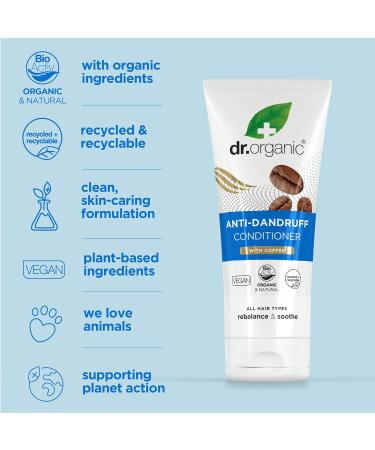 Dr. Organic Coffee Anti-Scales Conditioner 200ml | Vegan Paraben & SLS-Free | Healthy Scalp Care for Men & Women - Buy Online on GoSupps.com