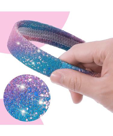 Sibba Rhinestone Headbands Set - Sparkly Thin & Wide Hair Bands for Girls - Silver Glitter Sequin Jeweled - Perfect for Easter Day - 2 PCS - Buy Online on GoSupps.com