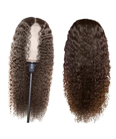Wigs women long curls corrugated artificial hair wig synthetic hair lace wigs party costume daily natural blond brown wigs lace front tig (light brown)
