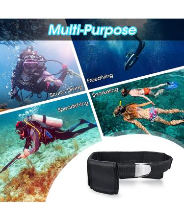 Adjustable Scuba Weight Belt with 5 Pockets & Quick-Release Buckle - Black | Snorkeling & Diving Waist Belt for Waist 32-52 - Buy Online on GoSupps.com