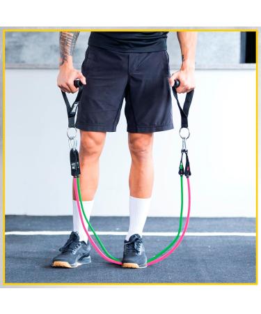 Everlast FIT Power Cable Elite Resistance Set - Light Medium Heavy and Extra Heavy Exercise Bands Premium Latex Door Anchor Rubber Handles Carry Bag Included - at-Home Gym Strength Training - Buy Online on GoSupps.com