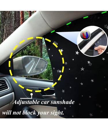 ZATOOTO Car Sun Shades - UV Protection Black Star Front Curtains (2 PCS) 48*80cm - Ideal for Baby, Kids, Pets, & Adults - Privacy and Sun Protection - Buy Online on GoSupps.com