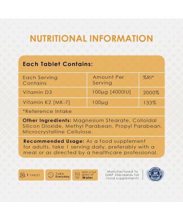 AMBROSIAL Vitamin D3 & K2 Tablets Pack of 1-120 Tablets - Buy Online on GoSupps.com